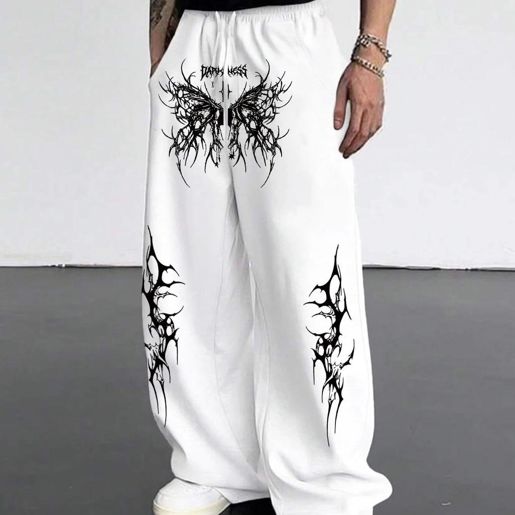 Y2K Sweatpants Gothic Graphic Printed Loose High Waist Wide Leg Pants Unisex Sports Pants Casual Long Pants Outdoor Unisex Streetwear
