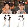 Tassel Children Wig Headband Braid Hair Red Bow Hairband All-match Hanfu Hair Sticks  Children