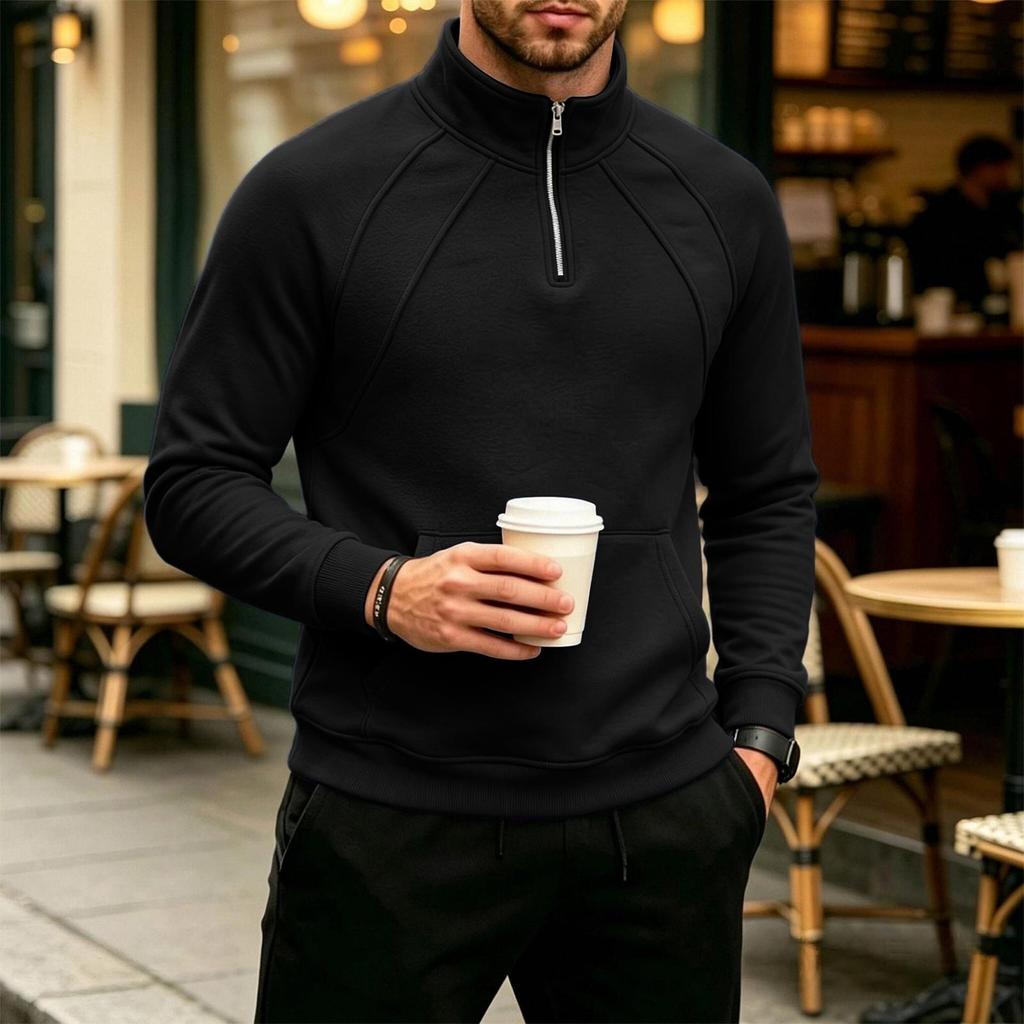 Men's Knit Long Sleeve Sweatshirt Casual Loose Fit Pullover for Everyday Wear