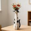 Harz-Vase 7,5 Zoll Katzenform Boho Mittelstück Blumen-Vase Heimdeko für Wohnzimmer Eingangsbereich Esszimmer Schlafzimmer Bücherregal
