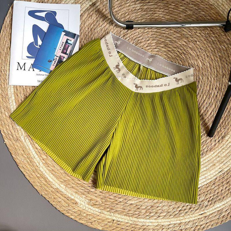 

2026 Low Waist Plus Size Ice Silk Maternity Shorts - Summer Thin Three-Quarter Length One Size (80-110 lbs) світло-зелений колір