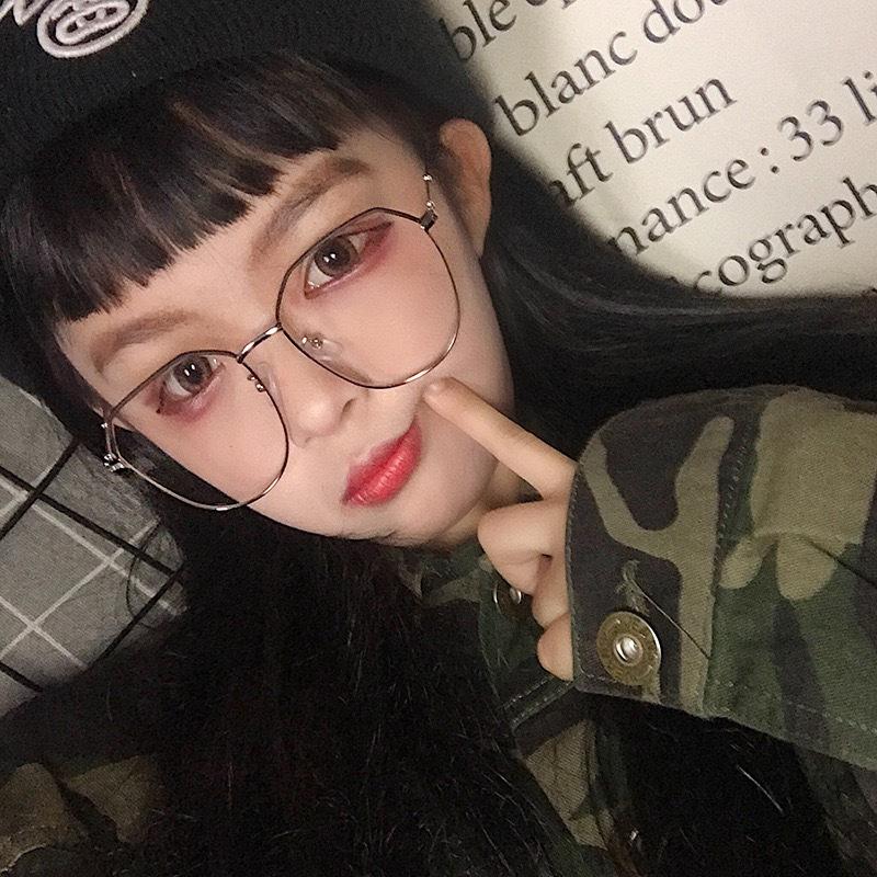 Personalized Irregular Anti-Blue Flat Glasses For Women Without Makeup Retro Myopia Optical Glasses Frame