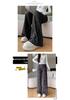 2024 Autumn Stripe Wide-Leg Maternity Pants - Loose, Floor-Length, Casual Fit