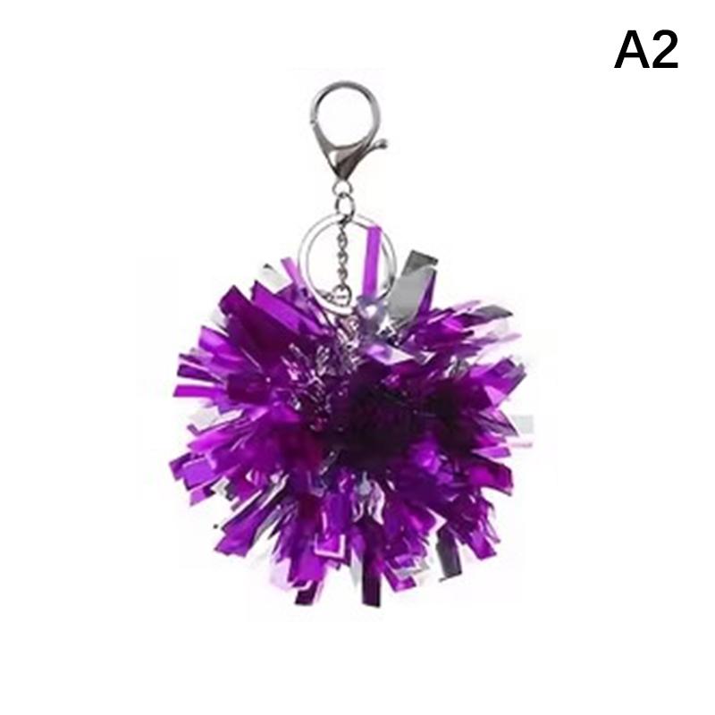 

Colorful Cheer Pom Pom Keychains Cheerleader Cheerleading Keyring Charm Foil Bag Pendant Party Favors Dance Accessories Gifts