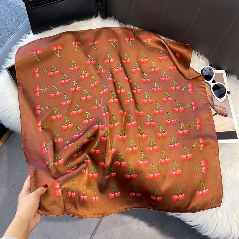 70x70cm Lightweight Silk-Look Square Scarf Women French Chic Hair Band Office Accessory Viscose 96%