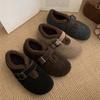 Thick-soled Plush Birkenstocks, Warm Cotton Shoes, Inner Height Increase, One Pedal Mary Jane Shoes