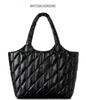 Women's Large Capacity Quilted Nylon Tote Bag for Autumn and Winter