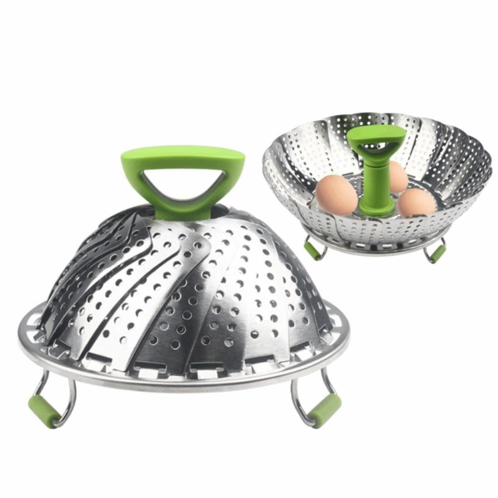 Stainless Steel Lotus Steaming Tray Folding Design Mesh Steamer Rack  Kitchen Tools