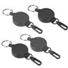 4pcs Telescopic Keychain AntiTheft Retractable Key Ring High Resilience Wire Rope Carabiner for