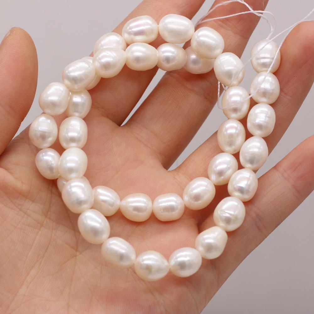 1String, AA Natural Freshwater Pearls, Handcrafted Rice-shaped Pearl Beads for DIY Necklaces, Jewelry Making Supplies 36cm