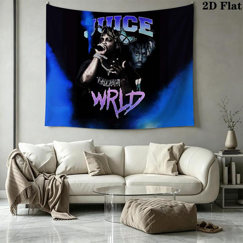 Juice Wrld Wall Tapestry Aesthetic Wall Hanging Printed Fabric Blanket Decorative Tapestries for Bedroom Living Room Home Decor