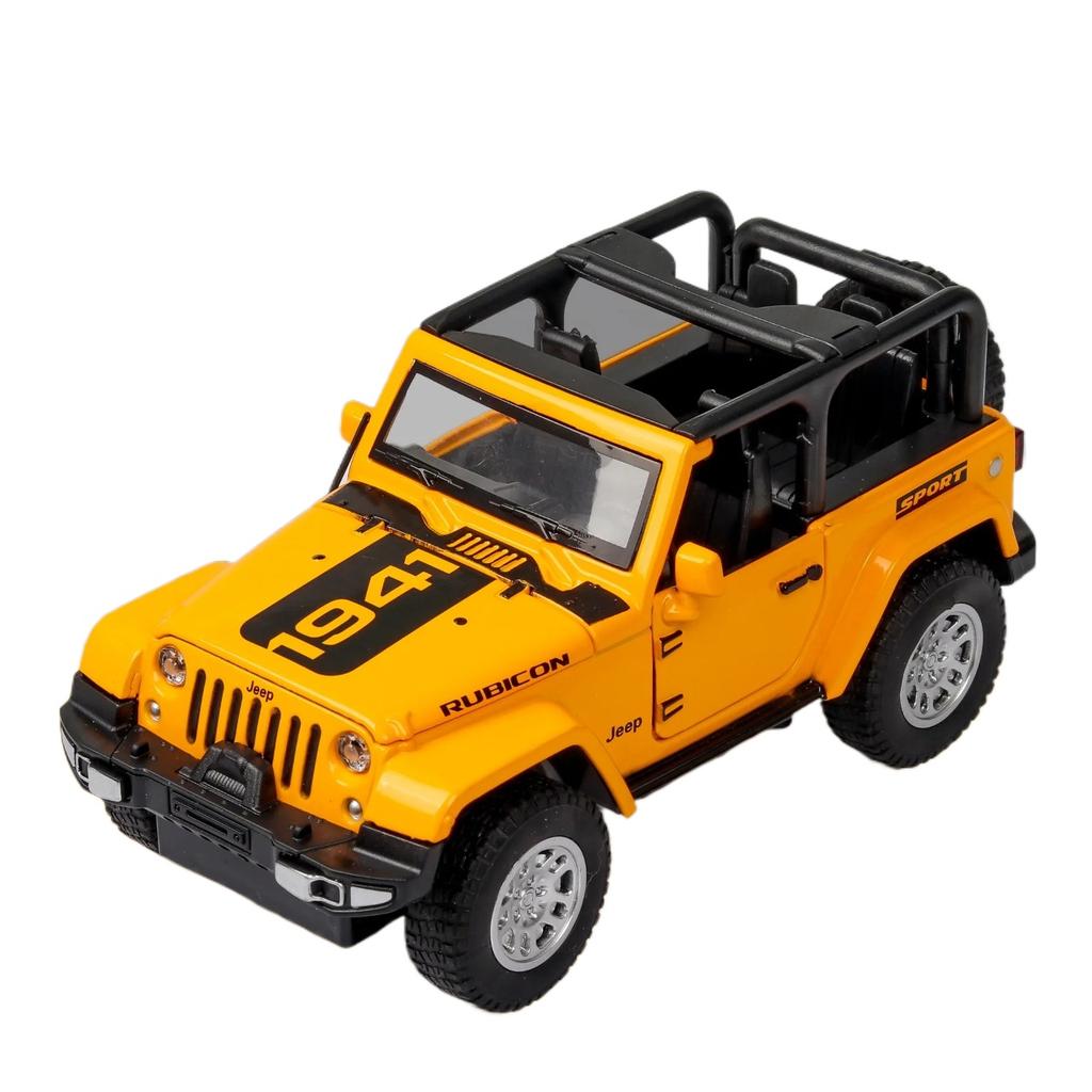 1/32 Scale Jeep Wrangler Rubicon Alloy Car Model Diecast Metal Toy Off Road Vehicles Sound Light Children Toy Trendy Display Ornament