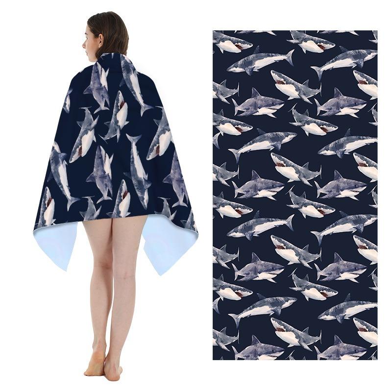 Tropical Jungle Flamingo Snake Print Polyester Beach Towel Botanical Leaves Quick Dry Bath Towel for Summer Swim Pool Vacation