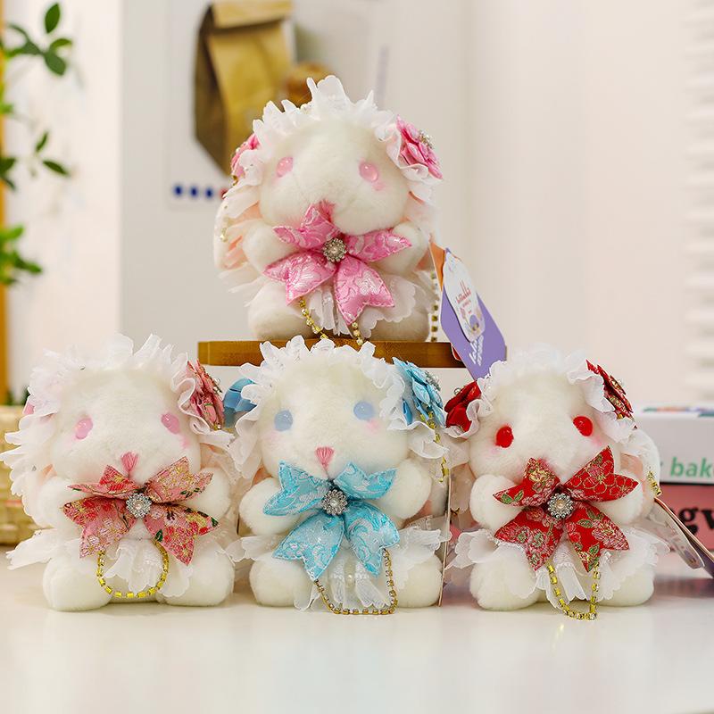 Super Cute Lolita Rabbit Plush Pendant for Best Friend Birthday Gift Sakura Rabbit Confession Doll Backpack Hanging Decoration
