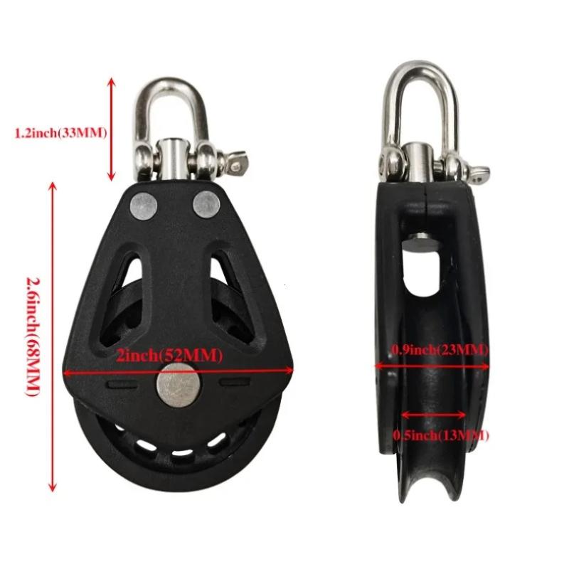 Universal Sailboat Sheave Block High Load Plain Bearing Rope Runner for Marine Rigging Sailing Hoisting Works
