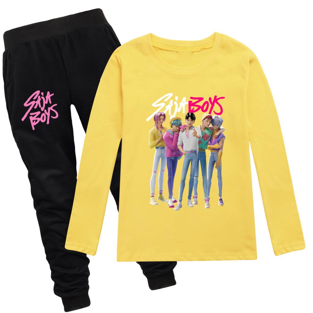 KPOP Łowcy Demonów Saja Chłopcy Koszulka Kreskówka Długi Rękaw Chłopcy Dziewczęta Nastolatki Ubrania Anime T-shirt Jesień Dziecięca Koszulka