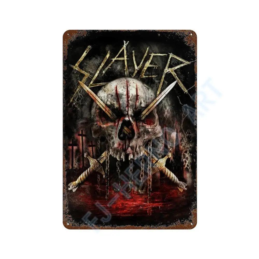 Vintage Slayer Heavy Metal Album Plakát Kovový Plechový Značka Deska Severské Nástěnné Umění Talíře pro Domácí Dekoraci Pokojů Dárky pro Kluuka