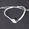 Couple Bracelet Handmade Braided Adjustable Round Beads Alloy Tai Chi Yin Yang Men Women Rope String Fashion Jewelry