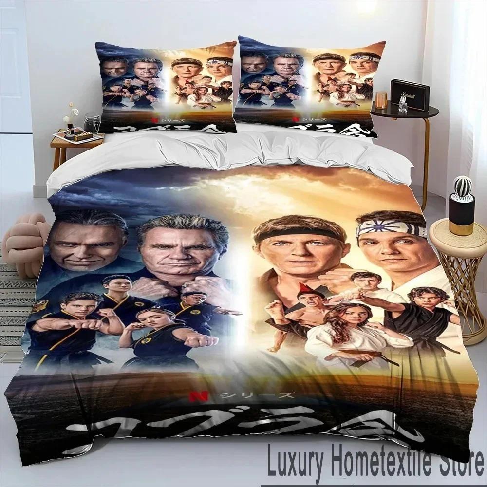 3D Cobra Kai Amanda TV Karate Bettdecken-Set, Bettbezug, Bettset, Steppdecke, Kissenbezug, King-Queen-Size-Bettwäsche-Set für Kinder