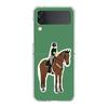 Case For Samsung Galaxy Z Flip 3 4 5 Transparent Fold Hard PC Shell For Galaxy Z Flip 3 5 Cover Galloping Horse Girl Drawing