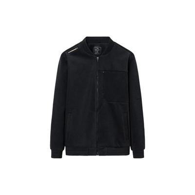 Training Series Solid Color Thickened Zipper Woven Jacket Men Jacket Basic-Black 152347631-2