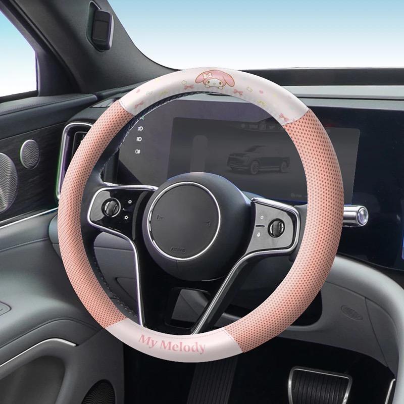 Kuromi Universal Car Steering Wheel Cover 2025 Cute My Melody Cartoon Round D-Type Anti-Slip Protection Car Steering Covers
