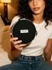 MIUMIU Round Black White Color Block Makeup Bag Label Logo Portable Travel Cosmetic Wash Bag for Women