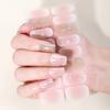 16Tips French Full Cover Nail Stickers Glitter Sequin Flowers Nail Polish Strips Sparkling Self Adhesive Manicure Decoration
