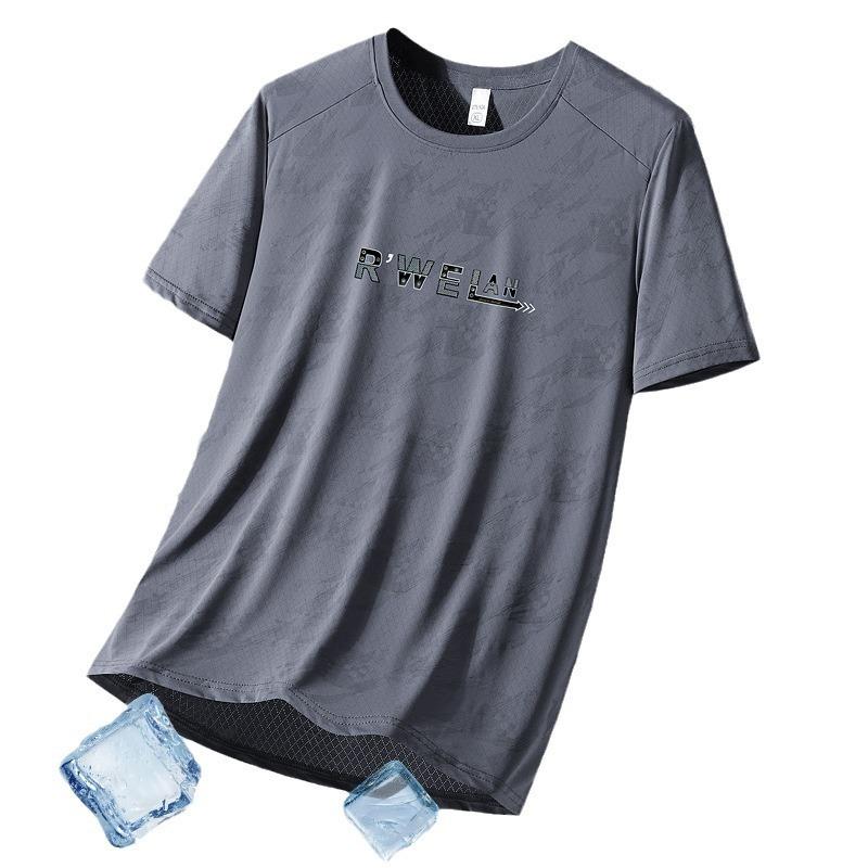 Men's Summer Sports T-Shirt Round Neck Short-Sleeve Shirt Comfortable Casual Sports Plus Size Breathable T-Shirt