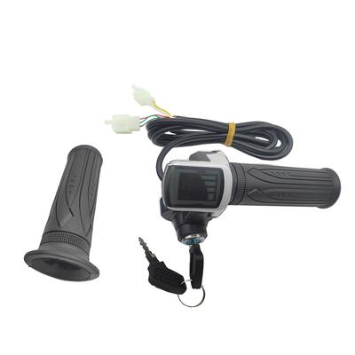 1 Paar Elektroroller Fahrrad Gasgriff Geschwindigkeitsregler Griff mit Schlüsselschloss Display Griff Teilt LCD Griff 24V 36V 48V