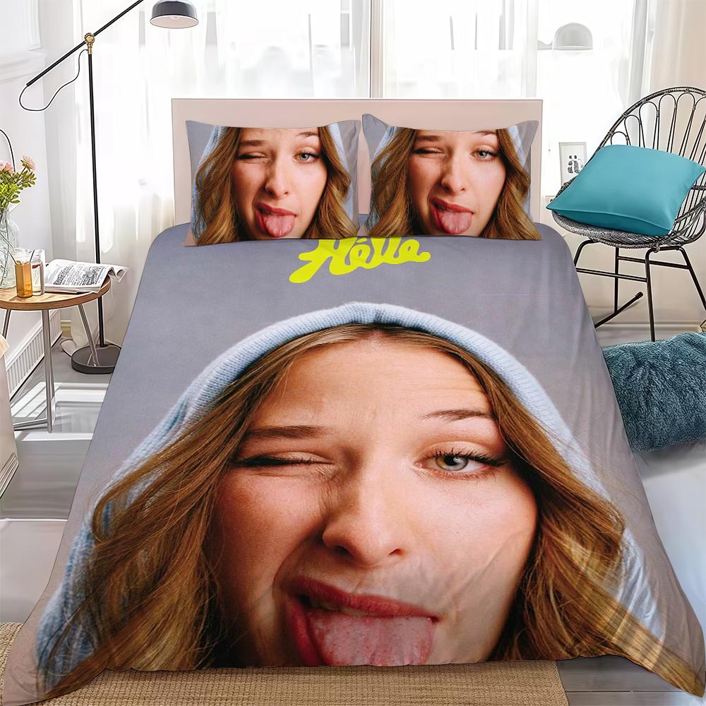 H-Helena Singer Duvet Cover Set Home Style Bedding Soft Laundry Cotton Bed 3 Piece Set Student Dormitory Gift