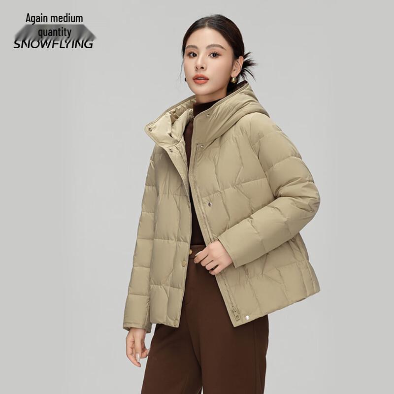 XueZhongFei Damen Klassische Mittellange Daunenjacke mit Kapuze
