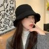 Dámský Elegantní Jednobarevný Oboustranný Klobouk Bucket Podzim/Zima Kašmírová Podšívka Venkovní Neformální Teplý