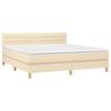 Maison Exclusive - Sommier à lattes de lit avec matelas Crème 180x200 cm Tissu