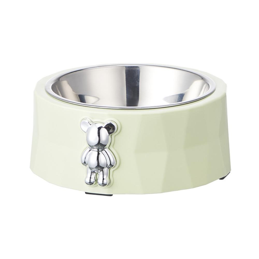 Detachable Pet Food Dispenser Stainless Steel Pet Feeding Basin Anti Knock Bear Pet Bowl  Dogs Cats