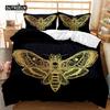 Bohemian Duvet Cover Set 3D Golden Sun and Moon Bedding Set for Kids Teens Adults Double Queen King Size Polyester Qulit Cover