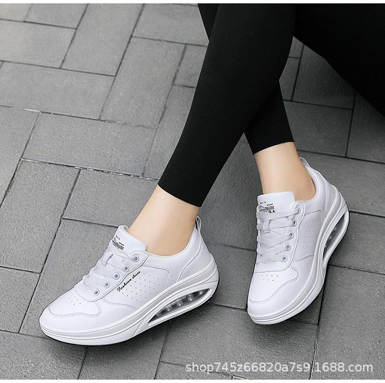 

Autumn and winter leather dance shoes, white rocking sneakers, middle heel wear-resistant waterproof dance shoes, special shoes for step dancers 40