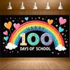 Rainbow Celebration Decoration Joyful Vibrant Heart-shaped Heart Backdrop Cheerful Classroom Background for School