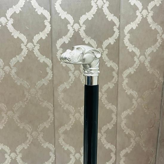 Solid Brass Bulldog Head Handle Wooden Walking Stick 93.98 cm Fathers Mothers Grandfather Grandmother Wedding Anniversary Gift