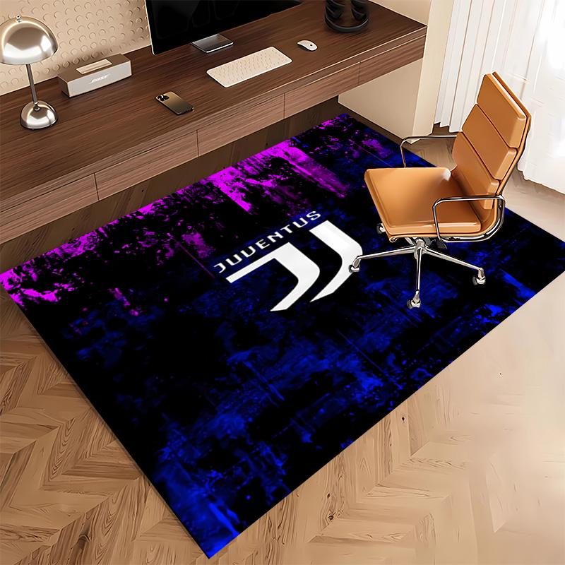 1pc Juventus FC logo Print Area Rug - Soft, Washable Non-Slip Indoor Mat, Living Room, Home Office Decorative Rug,Office Decorative