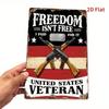 Vintage Freedom Isn't Free Metal Sign Garage Wall Decor Tin Plaque Poster