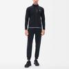 Fila Athletics Running Fitness Stand Collar Logo Knitted Long Sleeve Jacket Men Jacket Deep-Black A11M231501FBK