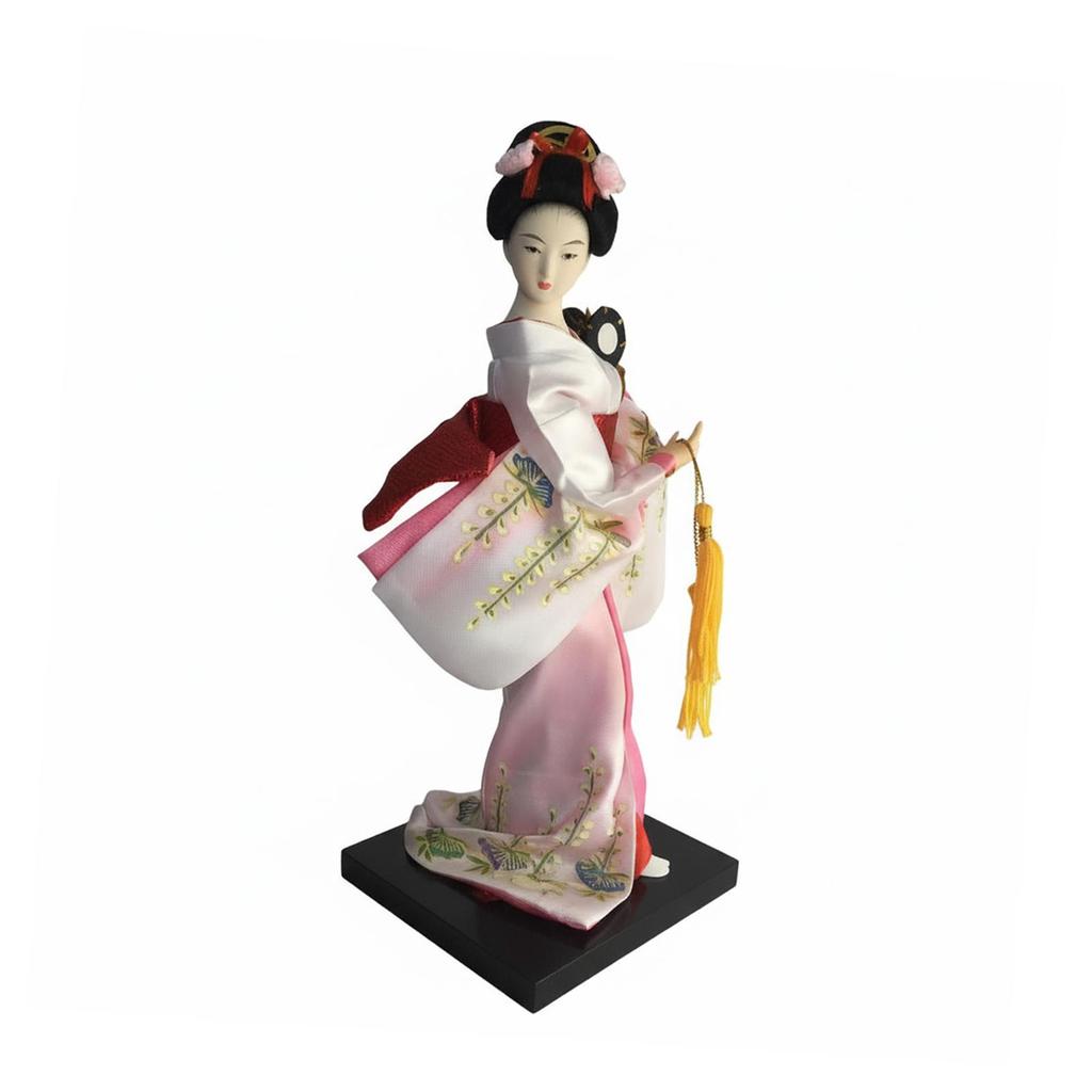 9 Inch Asian Kimono Doll Elegant Girl Statue Japanese Traditional Miniature for Restaurant Display