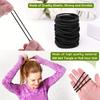 50/100pcs 3MM Black Small Hair Ties Elastic Hair Ties Ring Ponytail Holders for DIY Women Man Thick Curly Headband Accessories