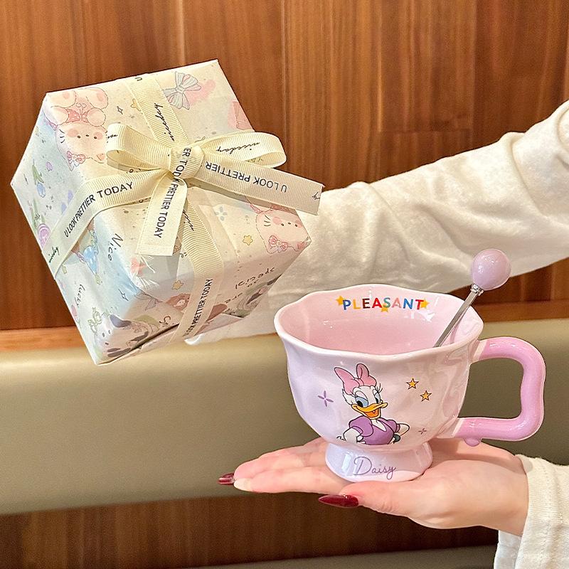 Genuine high-value children's water cup cute ceramic mug dormitory office coffee mug for girl's birthday gift