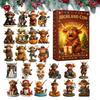 24pcs Christmas Advent Calendar 2D Acrylic Highland Cow Ornaments Christmas Tree Pendant Decorations Xmas Navidad Countdown Gift