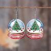 Cross-border Best-seller: Christmas Tree Snowflake Crystal Ball Earrings - Creative Cartoon Design, Ideal Gift for Friends