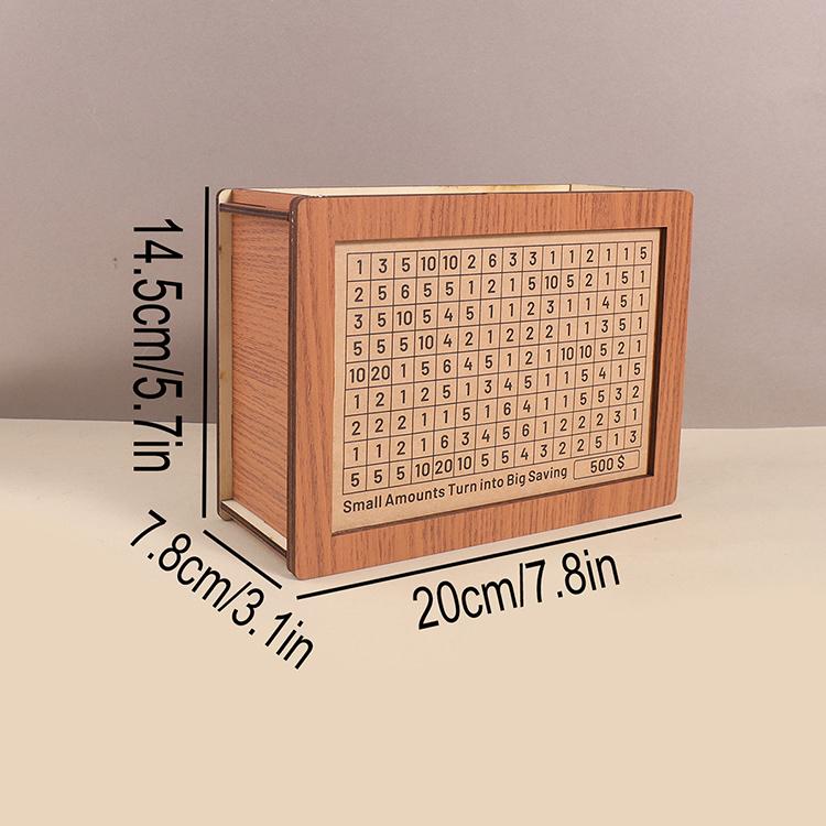 Customized Promotional Wooden Money Saving Box With Counter Desktop Piggy Bank Gift for Children Wooden Crafts Saving Box