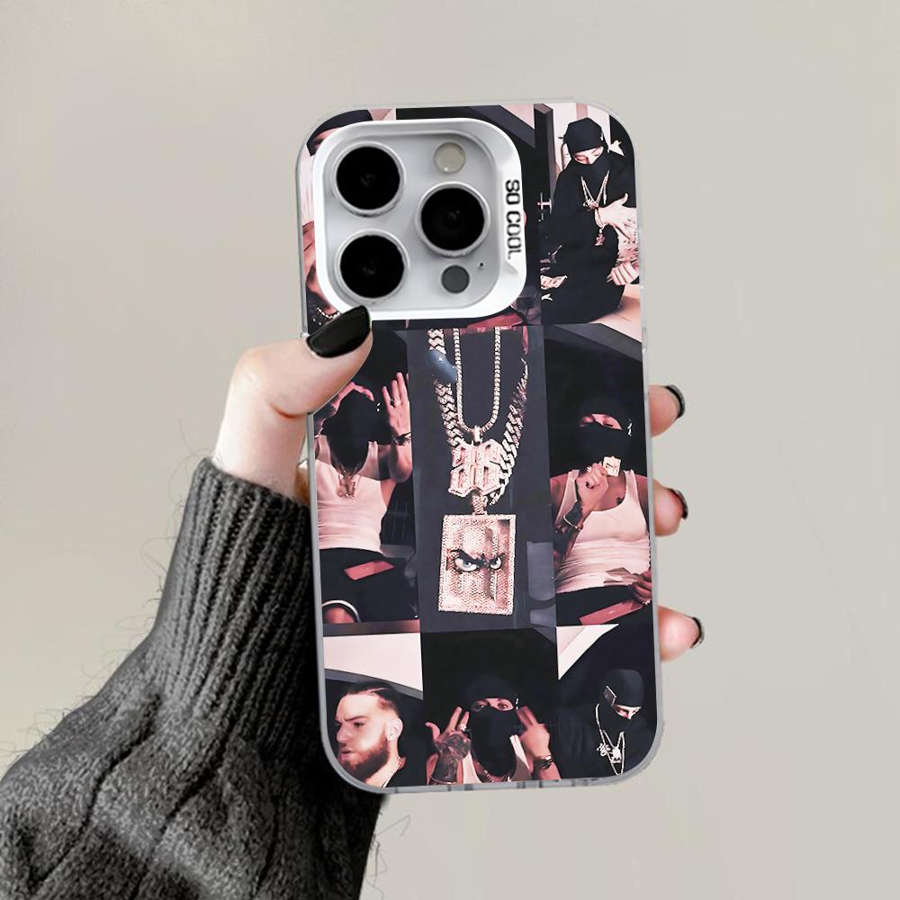 

Hanzel La H Phone Case For iPhone 16,15,14,13,12,11,Pro,Max,Plus,Mini,XS,SE Anti Fall Gray Silver Matte Hard Bumper iPhone15