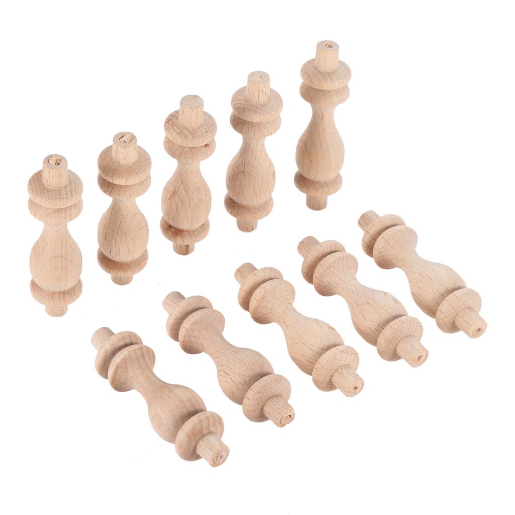 10ks Nenabarvené Nedokončené Dřevěná Řemesla Sloupky Mostu Dřevěný Plot Korálky Soustruh Malá Aplikace Vintage Domov Svatba Dekor